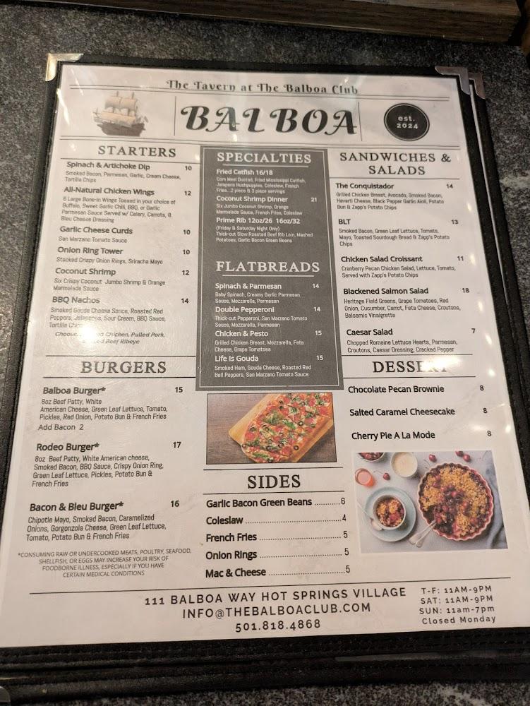 Balboa Club Restaurant Menu image 2